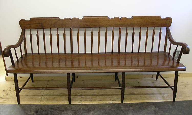 Arrowback bench after refinishing