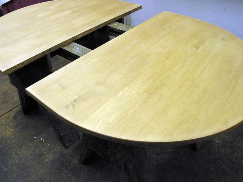 Maple table top stripped and sanded