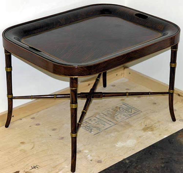 Antique tray table after restoration