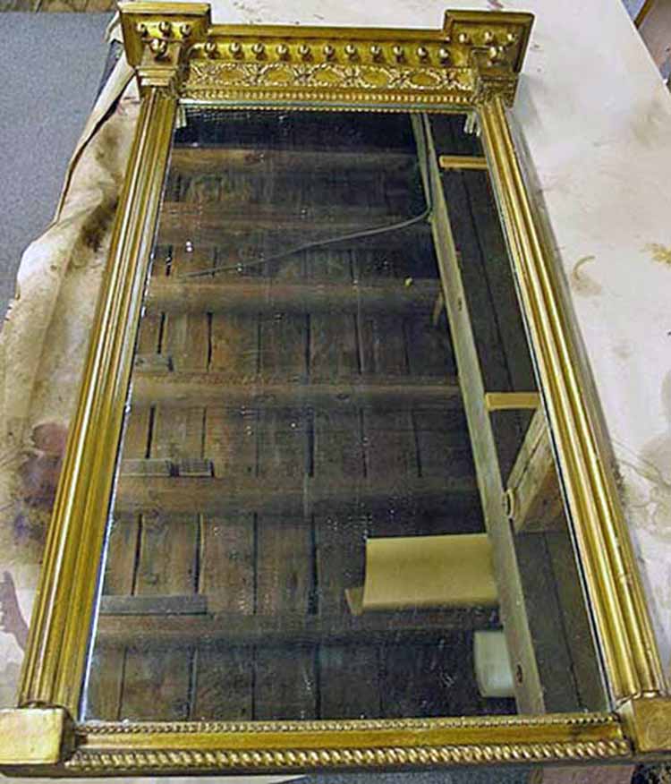 Gilt mirror after restoration