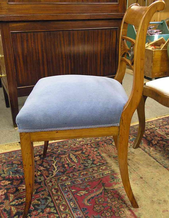 Biedermeier chair after repairing the back leg