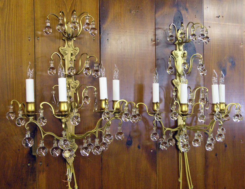 Antique sconces after repair