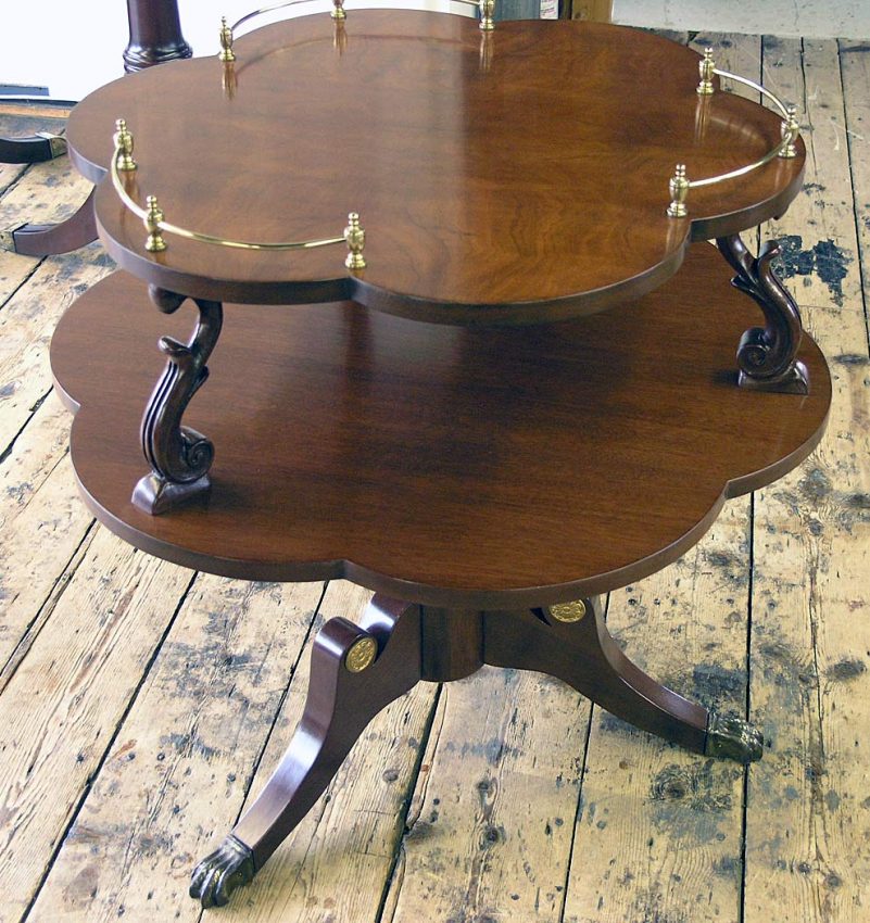 2 Tier accent table after repair and refinishing