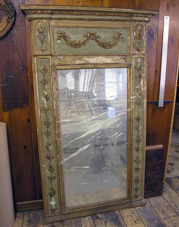 Trumeau mirror before restoration
