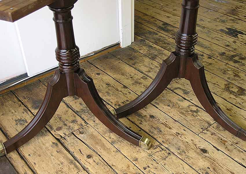 Pedestal table legs after repair