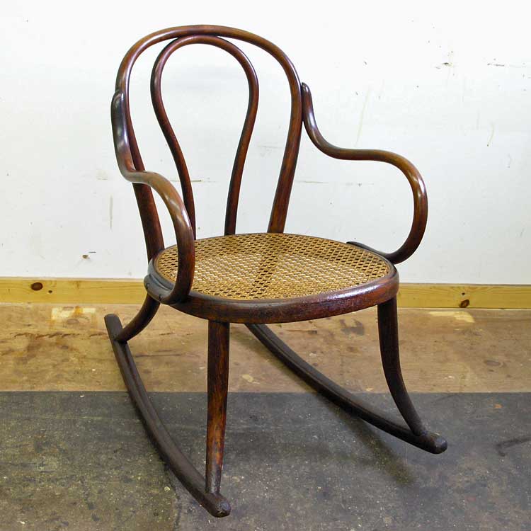 Child's bentwood rocker after restoration