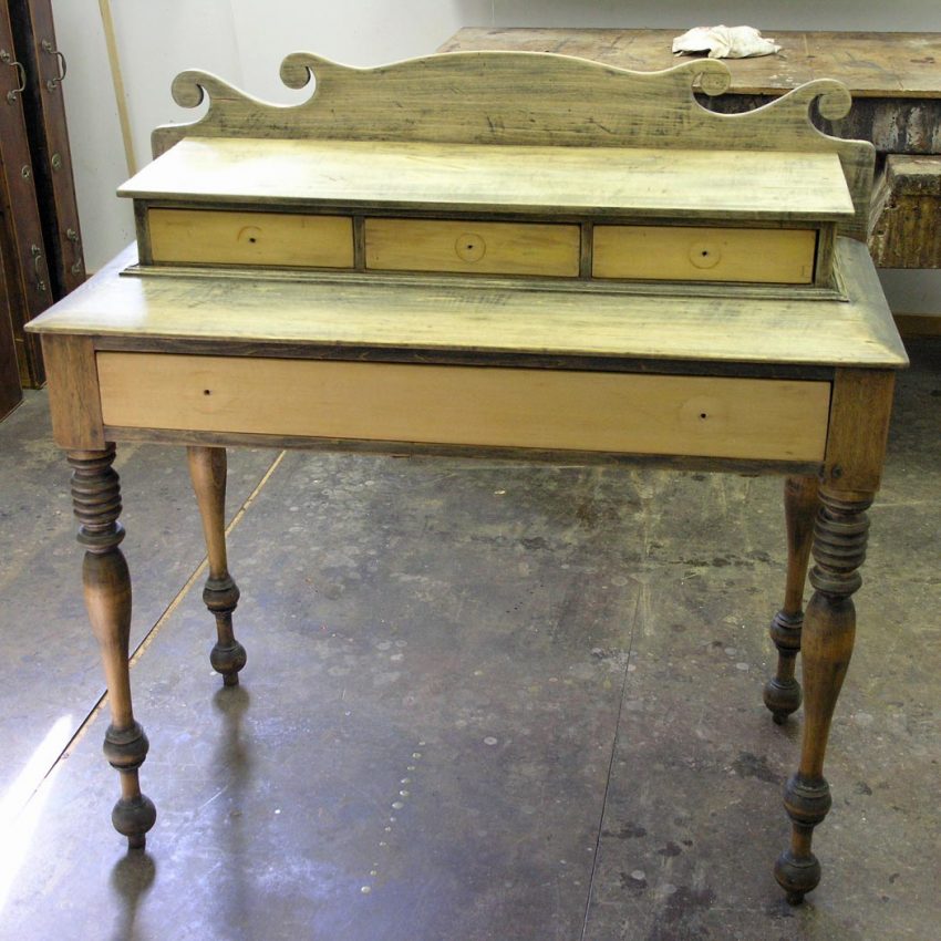 Ladies desk after removing the paint