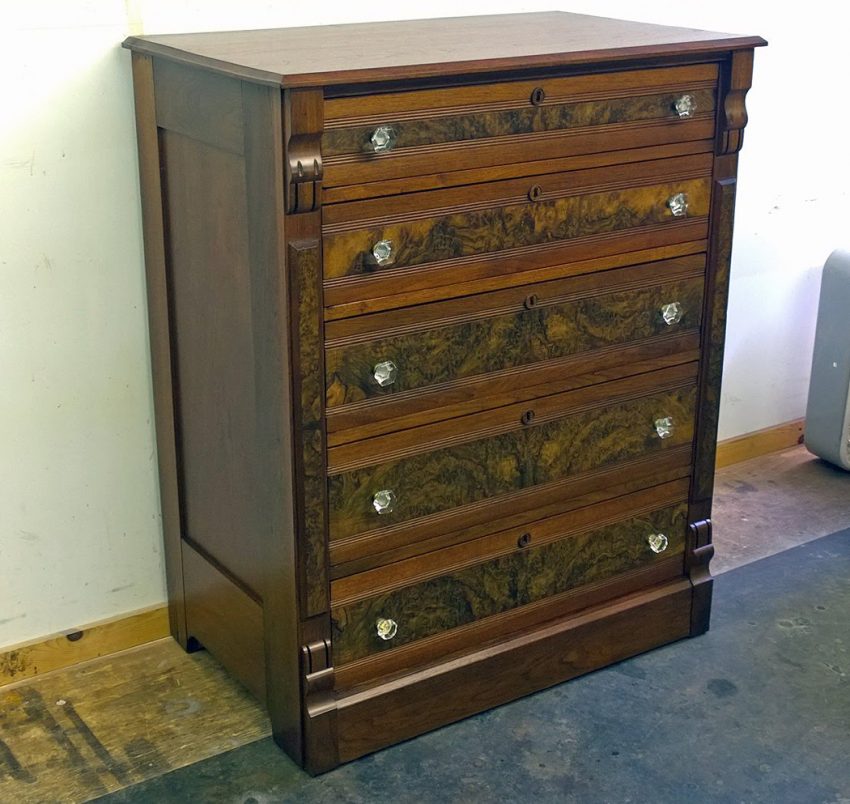 Victorian dresser after repair and refinishing