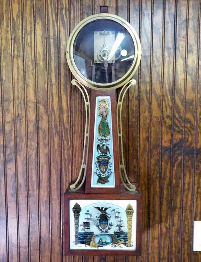 Banjo clock case after repair