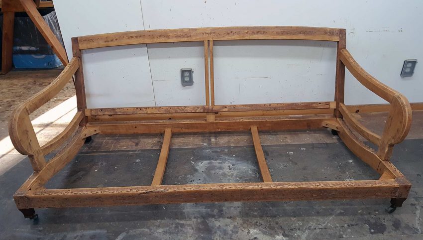 Sofa frame after repair