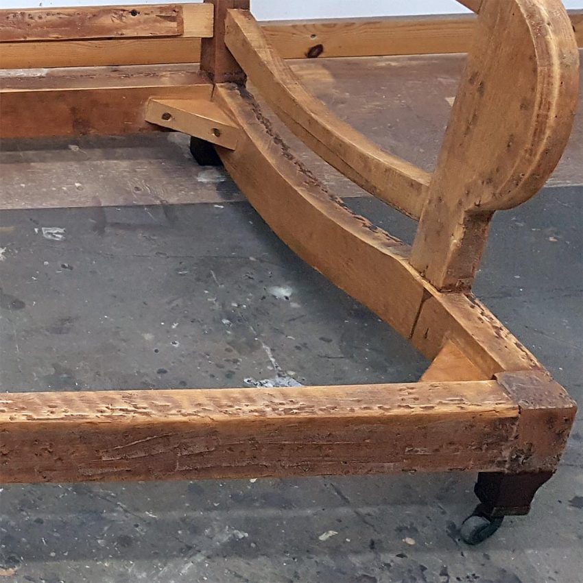 Sofa frame with tack holes filled
