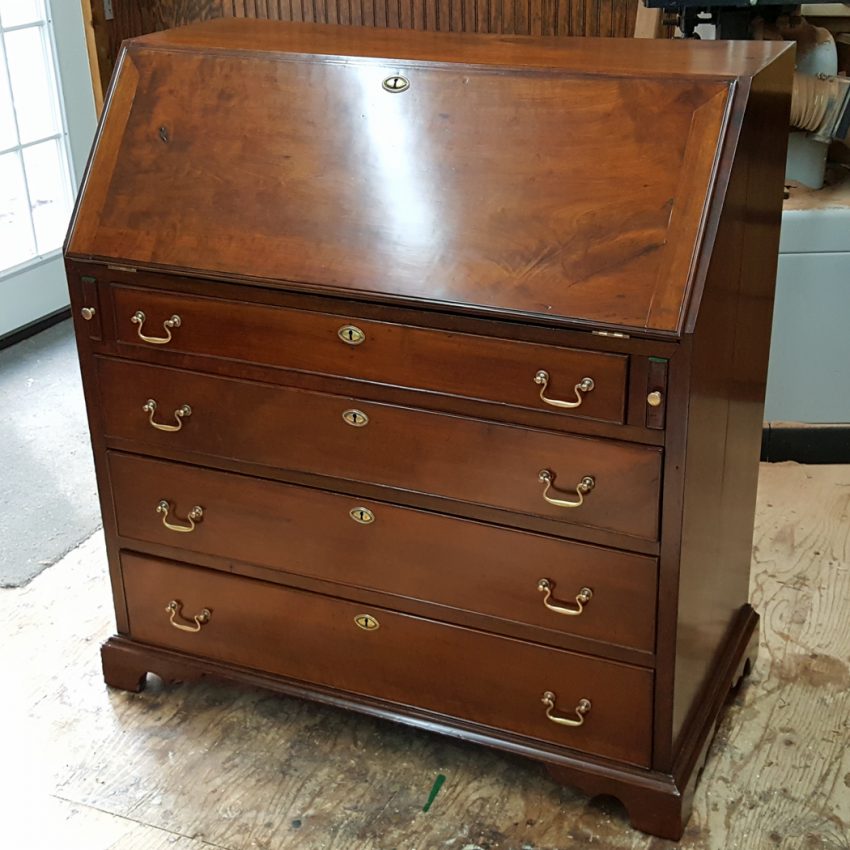 Slant top desk after restoration