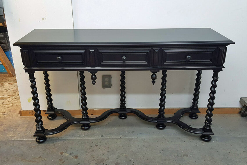 1920’s Console library table after refinishing
