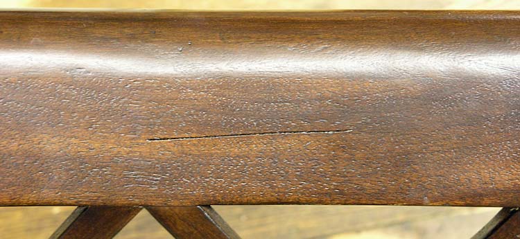 Scratched finish on chair