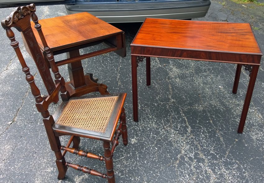 2 Restored tables and chair